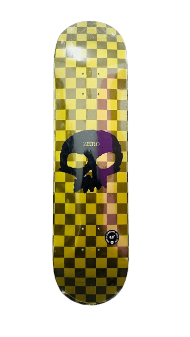 קרש סקייטבורד Zero Skateboards –דגם Skull Checker Yellow