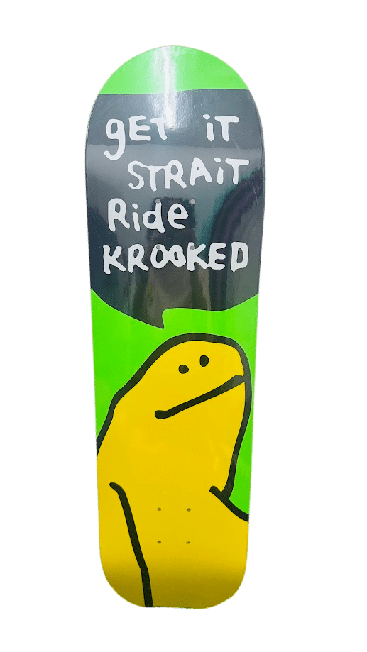 קרש סקייטבורד Krooked Get It Strait Green/Yellow